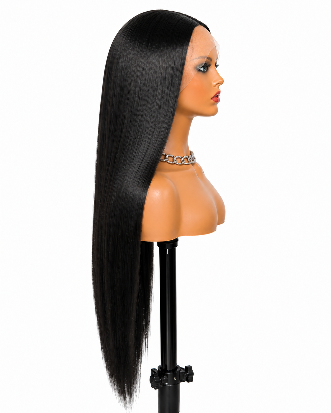 Noir | 26" Long Straight Jet Black Lace Front Wig