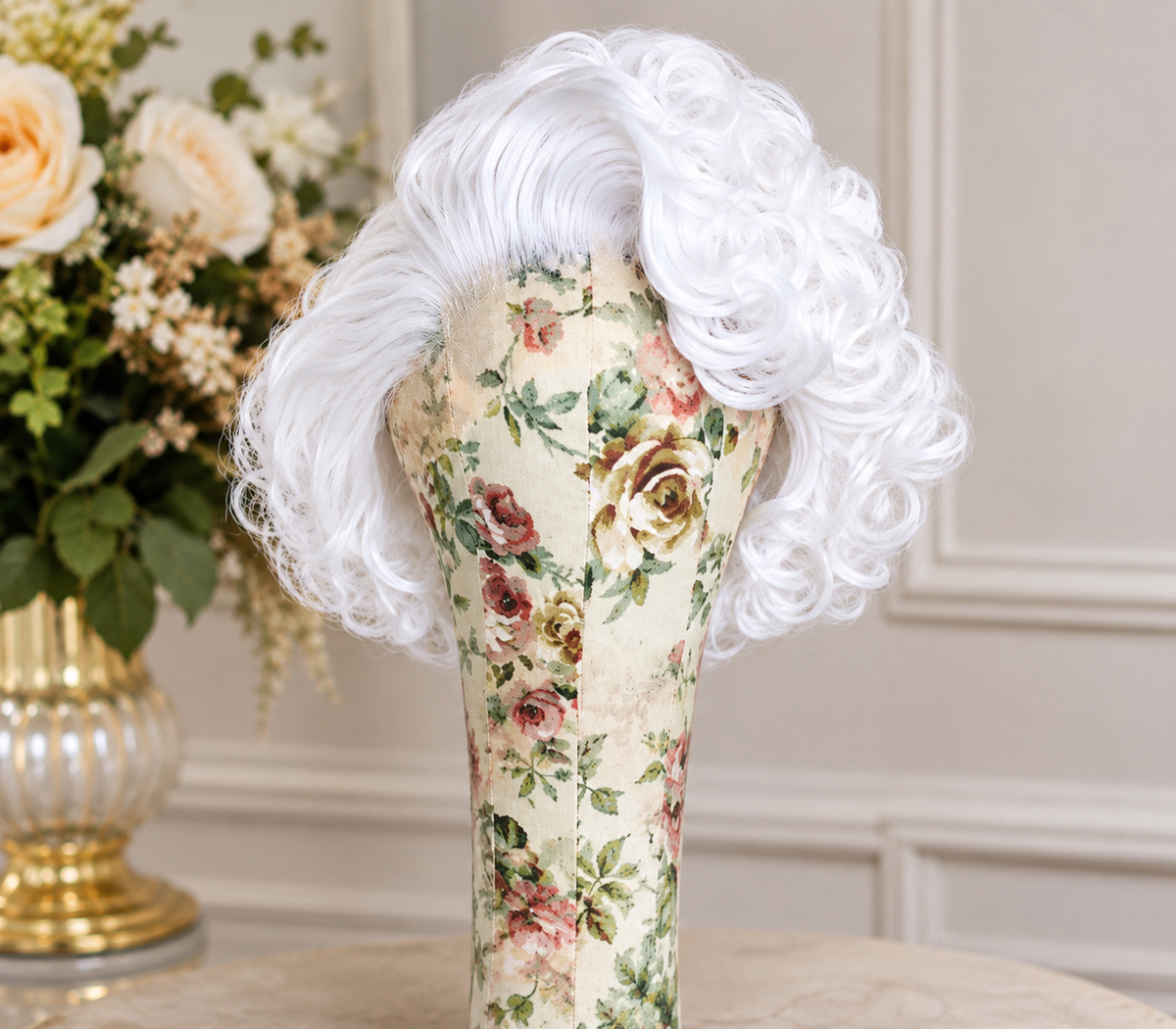 Pearl | 10" White Vintage Curly Lace Front Wig