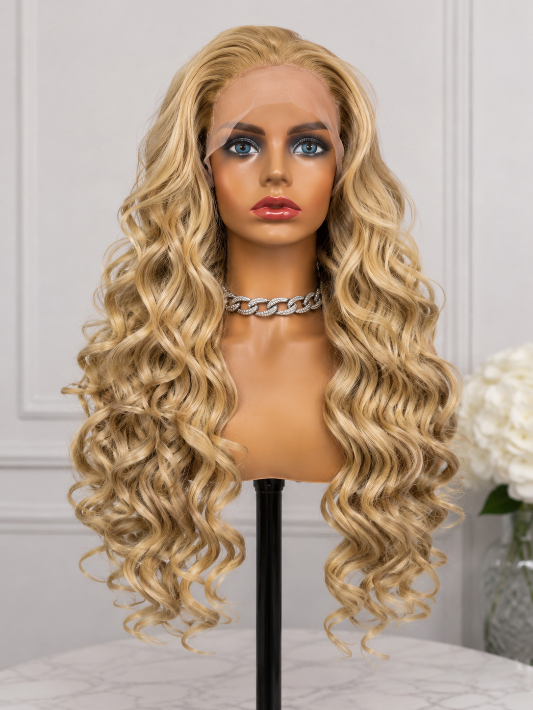 Camilla | 26" Golden Blonde Wave Lace Front Wig