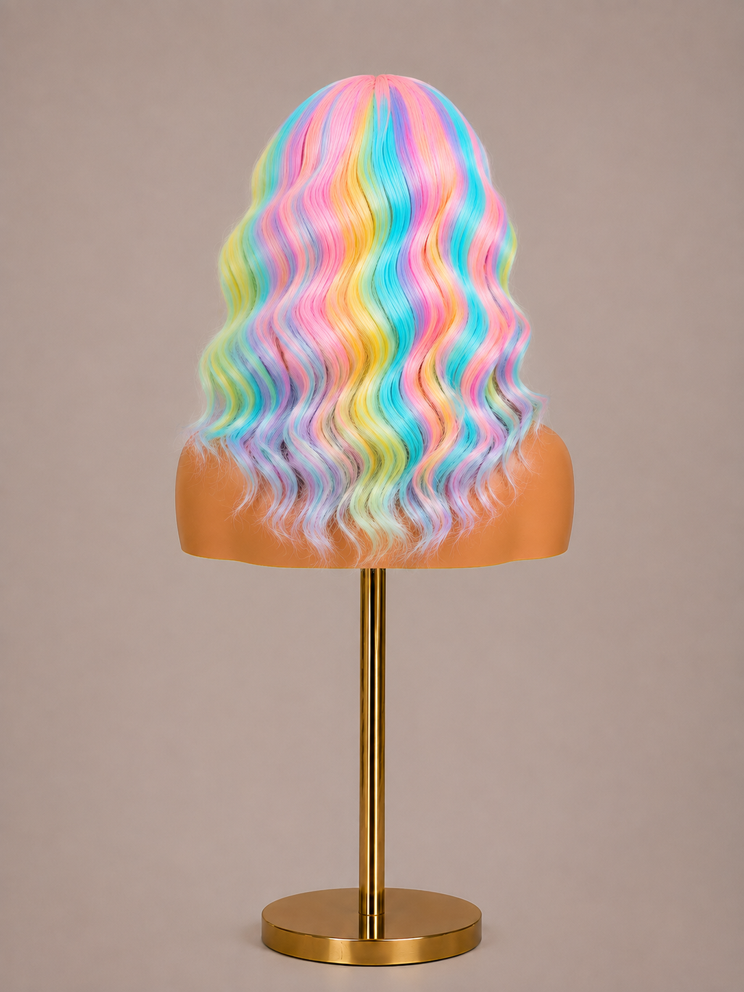 Poppy | 16" Pastel Rainbow Wavy Lace Front Wig