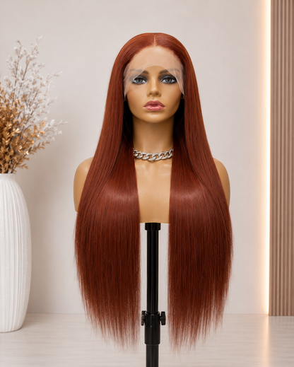Autumn | Long Straight Copper Auburn Lace Front Wig