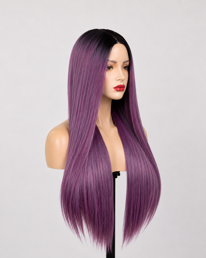 Purple Reign | 30" Long Straight Lace Front WIG