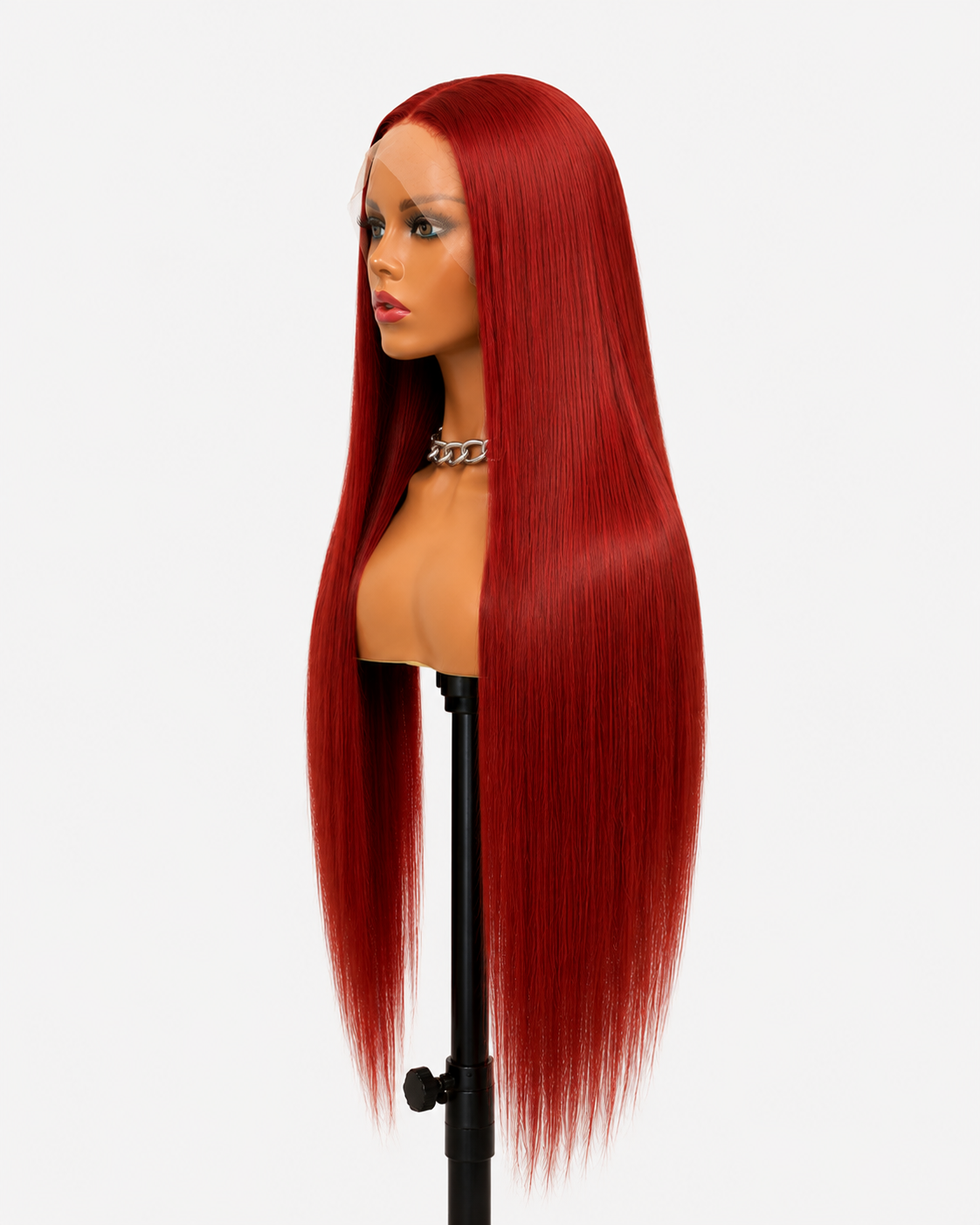 Desire | Long Straight Deep Ruby Red Lace Front Wig
