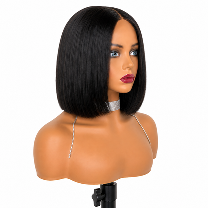 Nia | Classic Black Sleek Bob Lace Front Wig