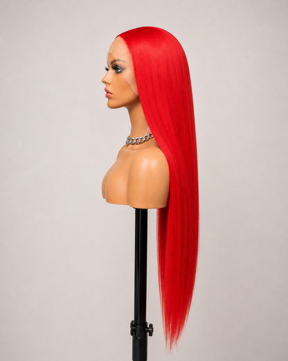 Scarlet | Long Straight Crimson Red Lace Front Wig