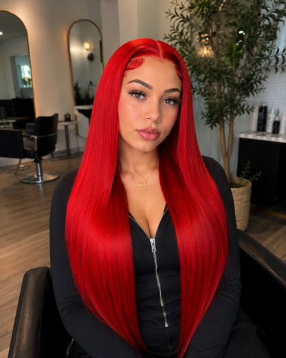 Scarlet | Long Straight Crimson Red Lace Front Wig