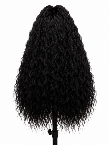 Midnight Curls | 26" Long Curly Half-Up Lace Front Wig