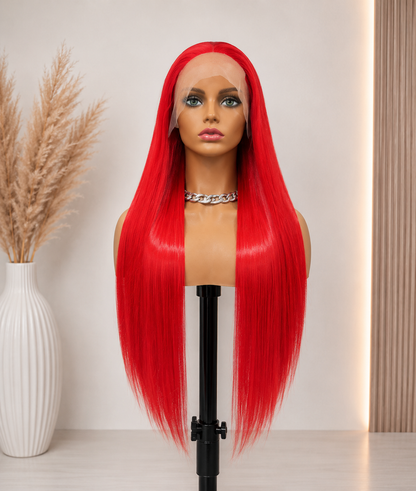 Scarlet | Long Straight Crimson Red Lace Front Wig