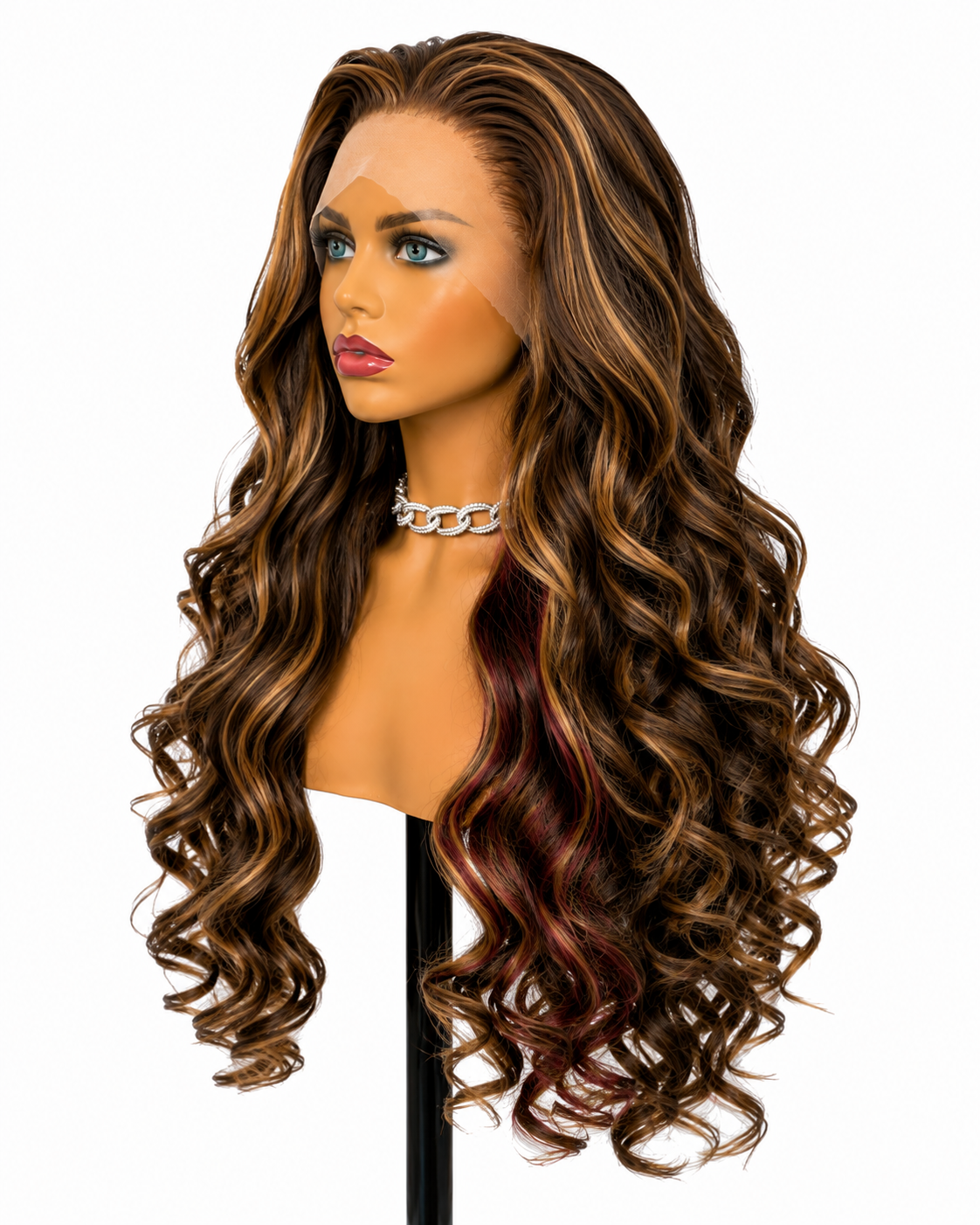 Marielle | 24" Brunette Curly Lace Front Wig