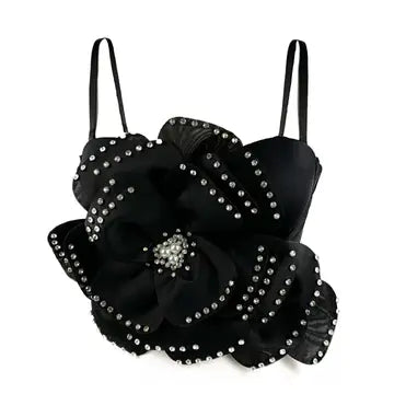 Floral Beaded Statement Bra Top