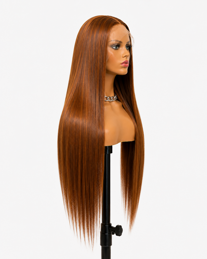 Harmony | Long Straight Cinnamon Brown Lace Front Wig