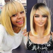 Wedge Cut Medium Bob Wig with China Bang