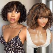 Suri – Natural Curly Bob with Bang Wig